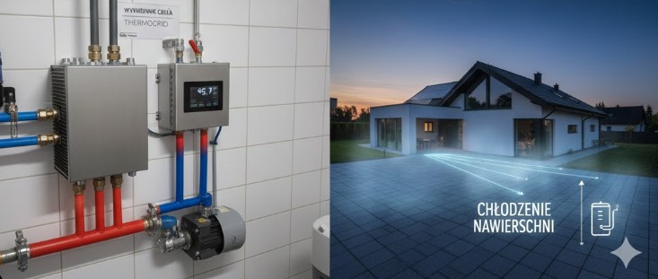 Schemat połączenia instalacji podjazdu z wymiennikiem ciepła